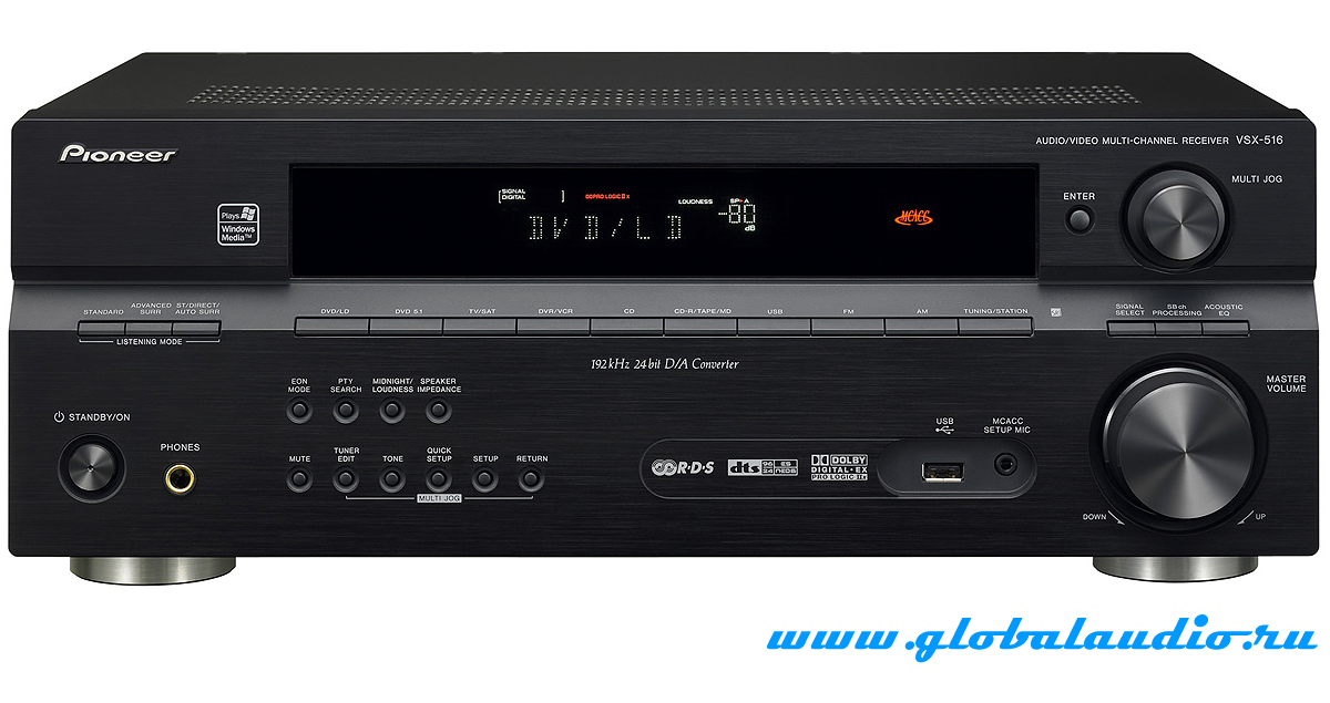 AV ресивер Pioneer VSX516K с функцией Auto MCACC Setup и входом USB